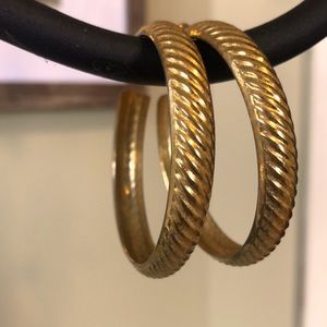 Gold textured hoops